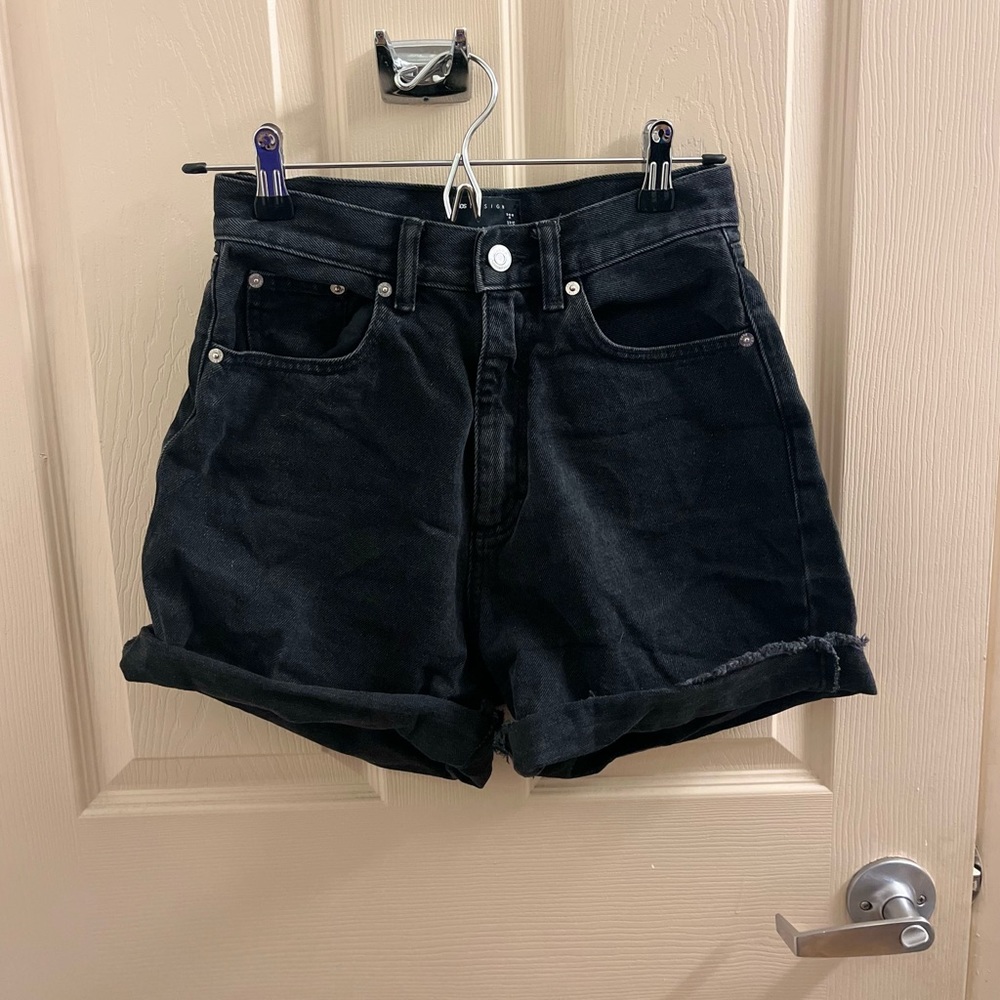 Black high waisted jean shorts